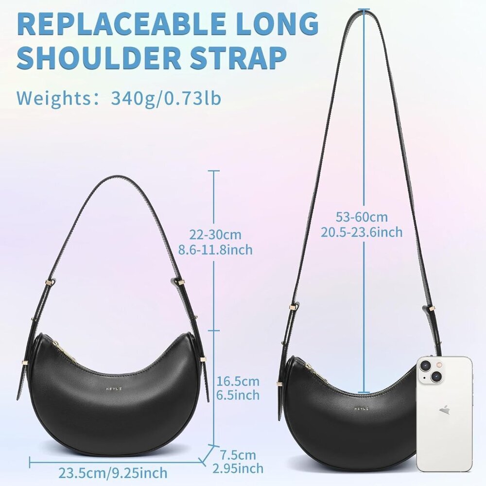 Small Shoulder Bag for Women Vegan Leather Crossbody Bags Adjust Handbags Purses - Picture 3 of 6